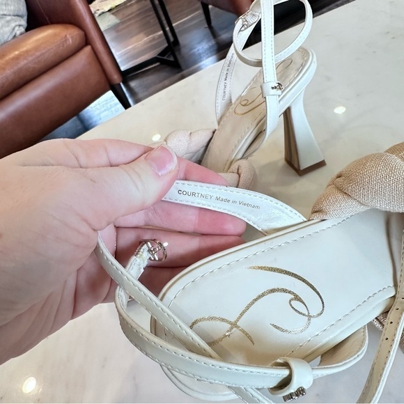 Sam Edelman Sand Cream Courtney Braided Padded Ankle Strap Heel Size 6.5 - Picture 6 of 8